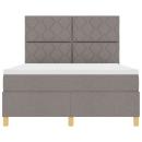 ARDEBO.de - LED Boxspringbett mit Matratze Taupe 160 x 200 cm Stoff