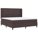 ARDEBO.de - LED Boxspringbett mit Matratze Dunkelbraun 180 x 200 cm Stoff