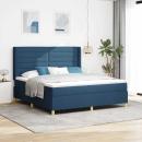 ARDEBO.de - Boxspringbett mit Matratze mit Kopfteil Blau 140 x 200 cm Stoff