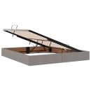 ARDEBO.de - Aufbewahrungsbett mit Matratze Taupe 180 x 200 cm Polyester
