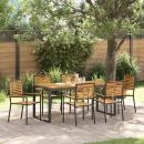 ARDEBO.de - Garten Essgruppe 7 pcs Schwarz und Braun Poly-Rattan