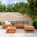 ARDEBO.de - Garten-Lounge-Set 7 pcs Wachsbraun Massives Kiefernholz