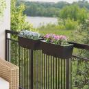 ARDEBO.de - Balkon 2 pcs Schwarz 50 x 17 x 17 cm Metall