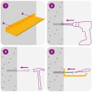 ARDEBO.de - Wandregal mit Regal Wandmontiert 2 pcs Senfgelb 30 x 9 x 2,5 cm