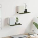ARDEBO.de - Wandregal mit Regal 2 pcs Olive Grün 30 x 18 x 2,5 cm
