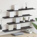 ARDEBO.de - Wandregal mit Regal 4 pcs Schwarz 100 x 18 x 2,5 cm