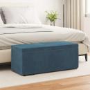 ARDEBO.de - Hocker Blau 101 x 41 x 40 cm Samt und Engineering Holz