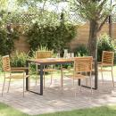 ARDEBO.de - Garten Essgruppe 5 pcs Beige und Braun Poly-Rattan