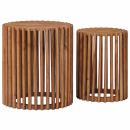 ARDEBO.de - Beistelltisch-Set mit Speicher mit Tür Braun 40 x 40 x 45 cm