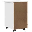 ARDEBO.de - Rollschrank Mit Rad Weiß 34 x 39 x 56 cm Massivholz Kiefer