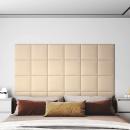 Wandkopfteilen 12 Stk. 30 x 30 cm Creme Stoff