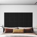 Wandkopfteilen 12 Stk. 30 x 30 cm Schwarz Stoff