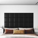 Wandkopfteilen 12 Stk. 30 x 30 cm Schwarz Stoff
