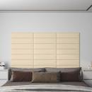 Wandkopfteilen 12 Stk. 60 x 15 cm Creme Stoff