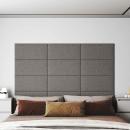 Wandkopfteilen 12 Stk. 60 x 30 cm Hellgrau Stoff