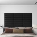Wandkopfteilen 12 Stk. 60 x 15 cm Schwarz Stoff
