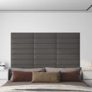 Wandkopfteilen 12 Stk. 60 x 15 cm Grau Stoff