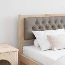 Kopfteil Braun und Taupe Massivholz Kiefer