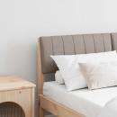 Gepolstertes Kopfteil Taupe 135 cm Massives Kiefernholz
