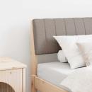 Gepolstertes Kopfteil Taupe 80 cm Massives Kiefernholz