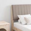 Gepolstertes Kopfteil Taupe 140 cm Massives Kiefernholz