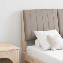 Gepolstertes Kopfteil Taupe 120 cm Massives Kiefernholz