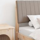 Gepolstertes Kopfteil Taupe 100 cm Massives Kiefernholz