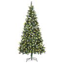 ARDEBO.de - Weihnachtsbaum Gefrostet mit Beleuchtung & Zapfen 210 cm