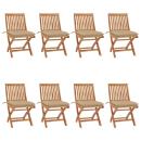 ARDEBO.de - Klappbare Gartenstühle mit Kissen 8 Stk. Massivholz Teak