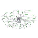 ARDEBO.de - Deckenleuchte mit Acrylglas-Blätter für 5 x E14-Lampen Grün
