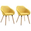 ARDEBO.de - Esszimmerstühle 2 Stk. Gelb Stoff