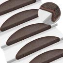 ARDEBO.de - Stufenmatten 15 Stk. 56x17x3 cm Kaffeebraun Halbrund