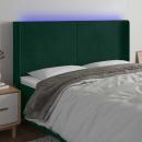 LED Kopfteil Dunkelgrün 183x16x118/128 cm Samt
