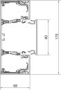 HAGER BRN6517019011 Brüstungskanal-Unterteil (Menge: 2 m je Bestelleinheit)