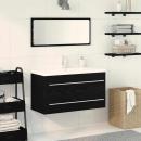 ARDEBO.de - Waschbeckenschrank mit Schubladen 3 pcs Schwarz Eichen-Optik