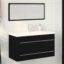 ARDEBO.de - Waschbeckenschrank mit Schubladen 3 pcs Schwarz Eichen-Optik