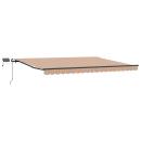ARDEBO.de - Ausziehbare Markise Mehrfarbig 400 x 350 cm Stoff und Aluminium