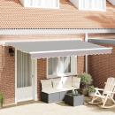 ARDEBO.de - Einziehbare Markise Hellgrau 400 x 200 cm Stoff