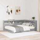 Bücherregal-Bett Grau Sonoma 160 x 200 cm Holzwerkstoff