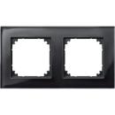 MERTEN 489203 Echtglasrahmen 2fach Onyxschw.