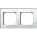 MERTEN 489219 Echtglasrahm.2fach Brillantweiß