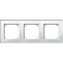 MERTEN 489319 Echtglasrahm.3fach Brillantweiß