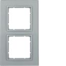 BERKER 10126414 Glasrahmen 2fach, B.7, Glas alu