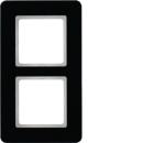 BERKER 10126076 Rahmen 2fach, Q.7, Glas schwarz