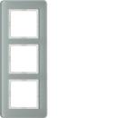BERKER 10136079 Rahmen 3fach, Q.7, Glas polarwe