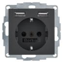 BERKER 48031606 Steckdose/USB A-A B.3/B.7 anth.