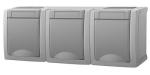 HHG 90591498-DE Schuko Steckdose 3fach waagr