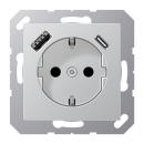 JUNG A1520-15CAAL SCHUKO-Steckdose mit USB