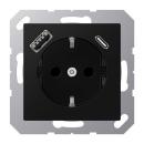 JUNG A1520-15CASWM SCHUKO-Steckdose mit USB