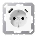 JUNG A1520-15CAWW SCHUKO-Steckdose mit USB